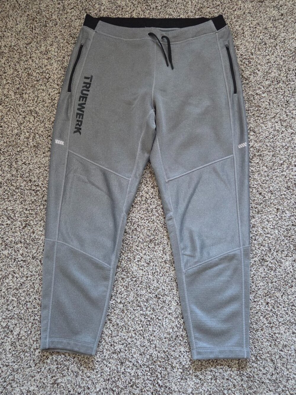 Truewerk M2 Transit Pants Everyday Joggers Heathered Grey Mens XL Zip Pockets